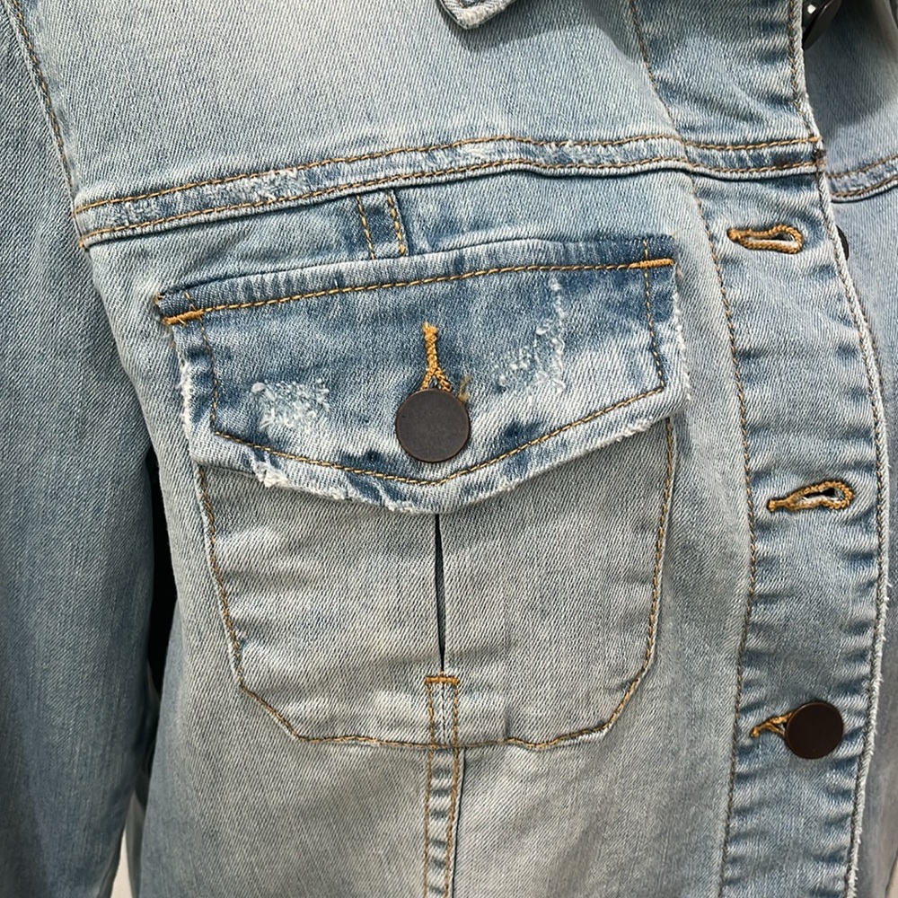 NWT KUT FROM THE KLOTH AMELIA JACKET Light Blue Denim SZ XL - Picture 4 of 11